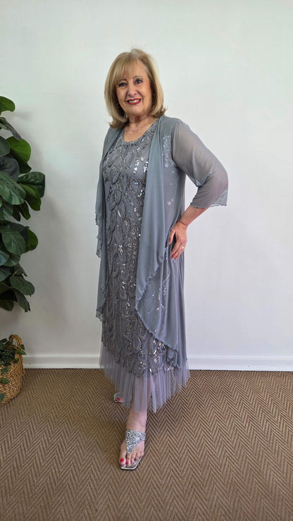 Grey 2-Piece Dress Set LR0436