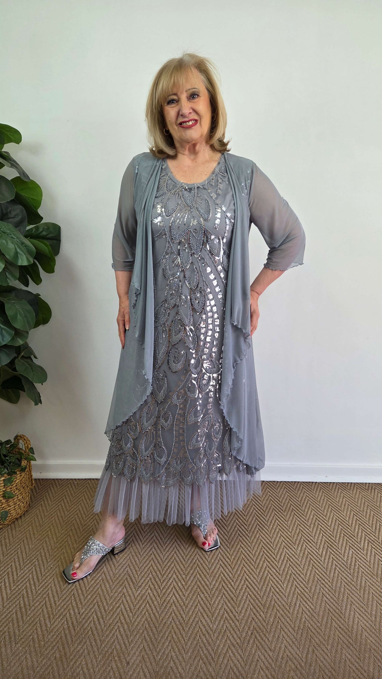 Grey 2-Piece Dress Set LR0436