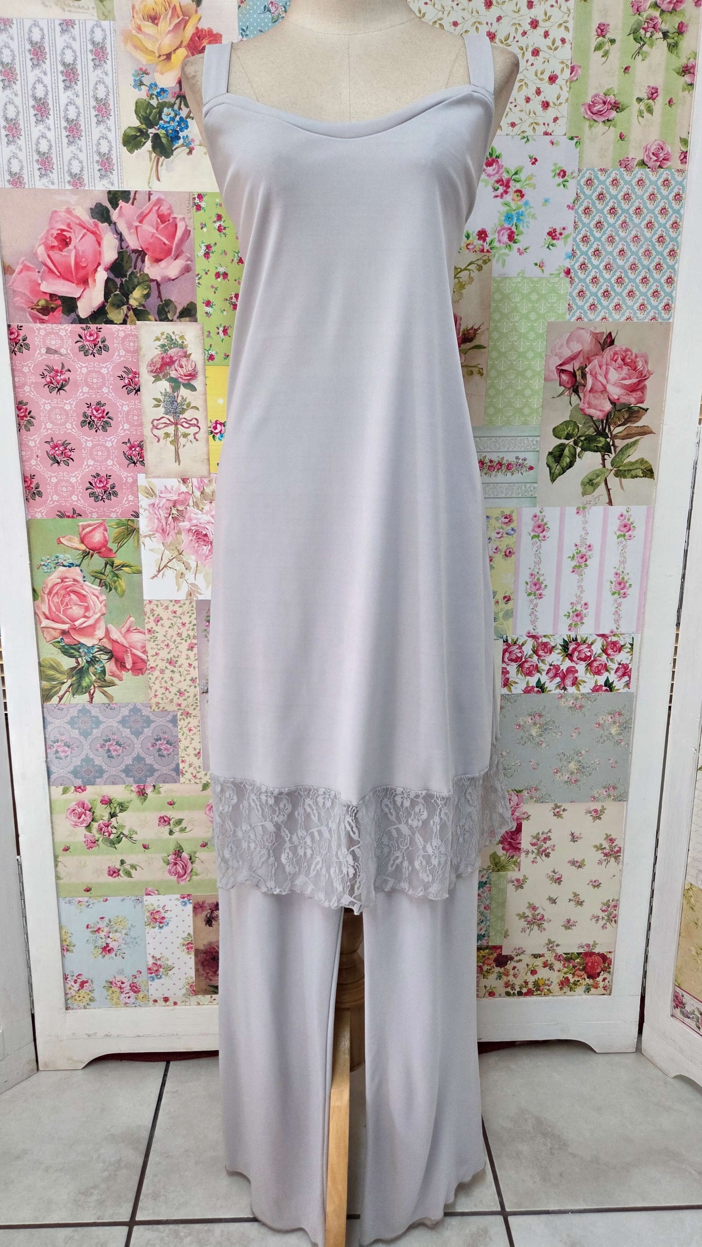 Grey Printed Pants Set LR0628