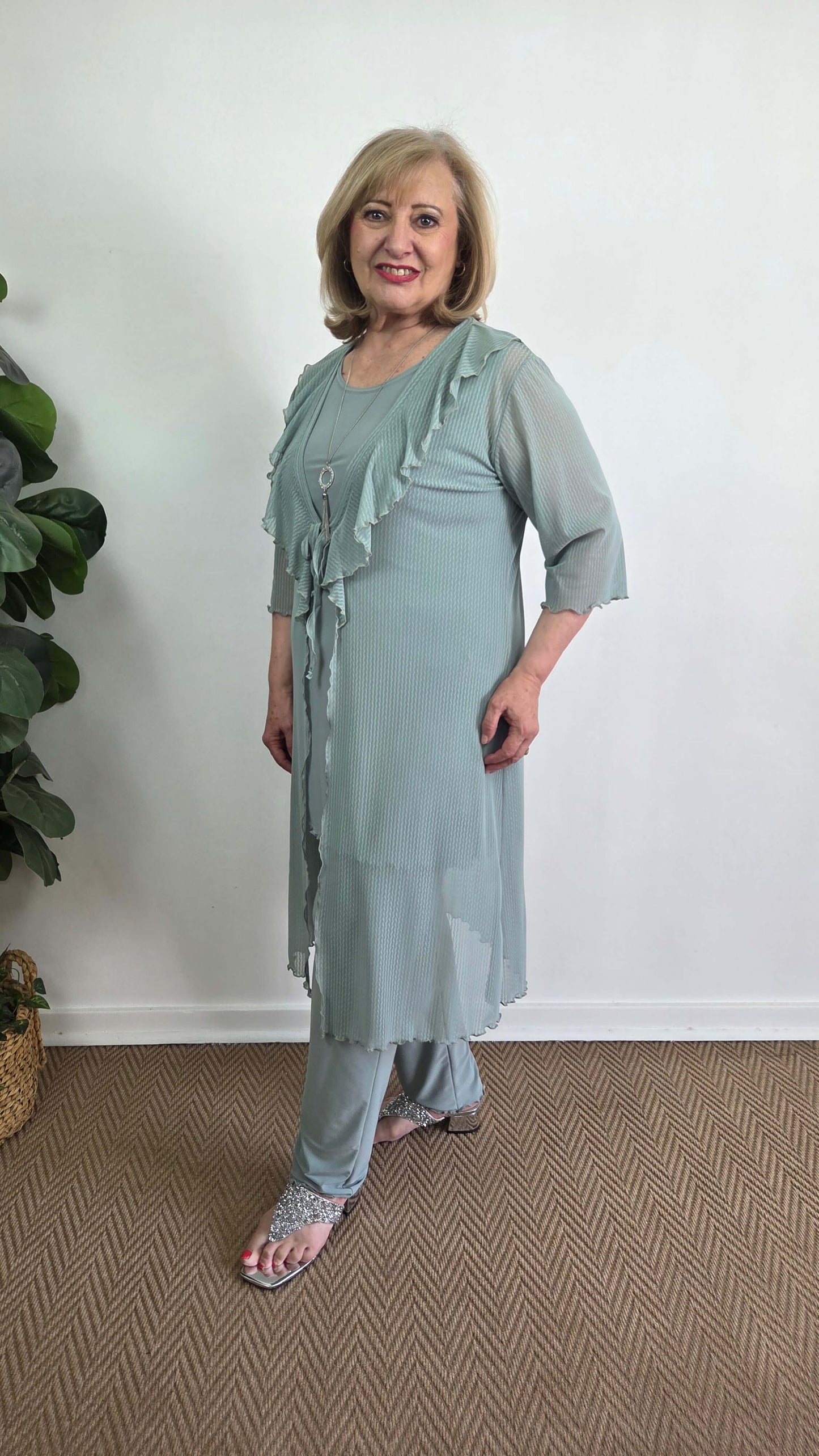 Sage Green 3-Piece Pants Set LR0581