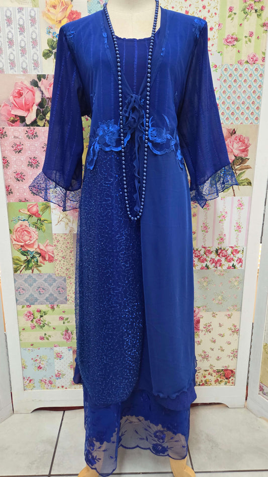 Royal Blue 3-Piece Dress Set LR095