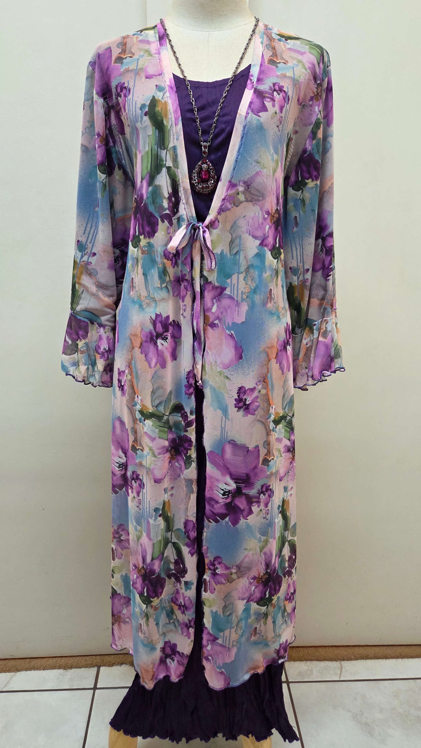 Purple Floral 2-Piece Dress Set LR0368