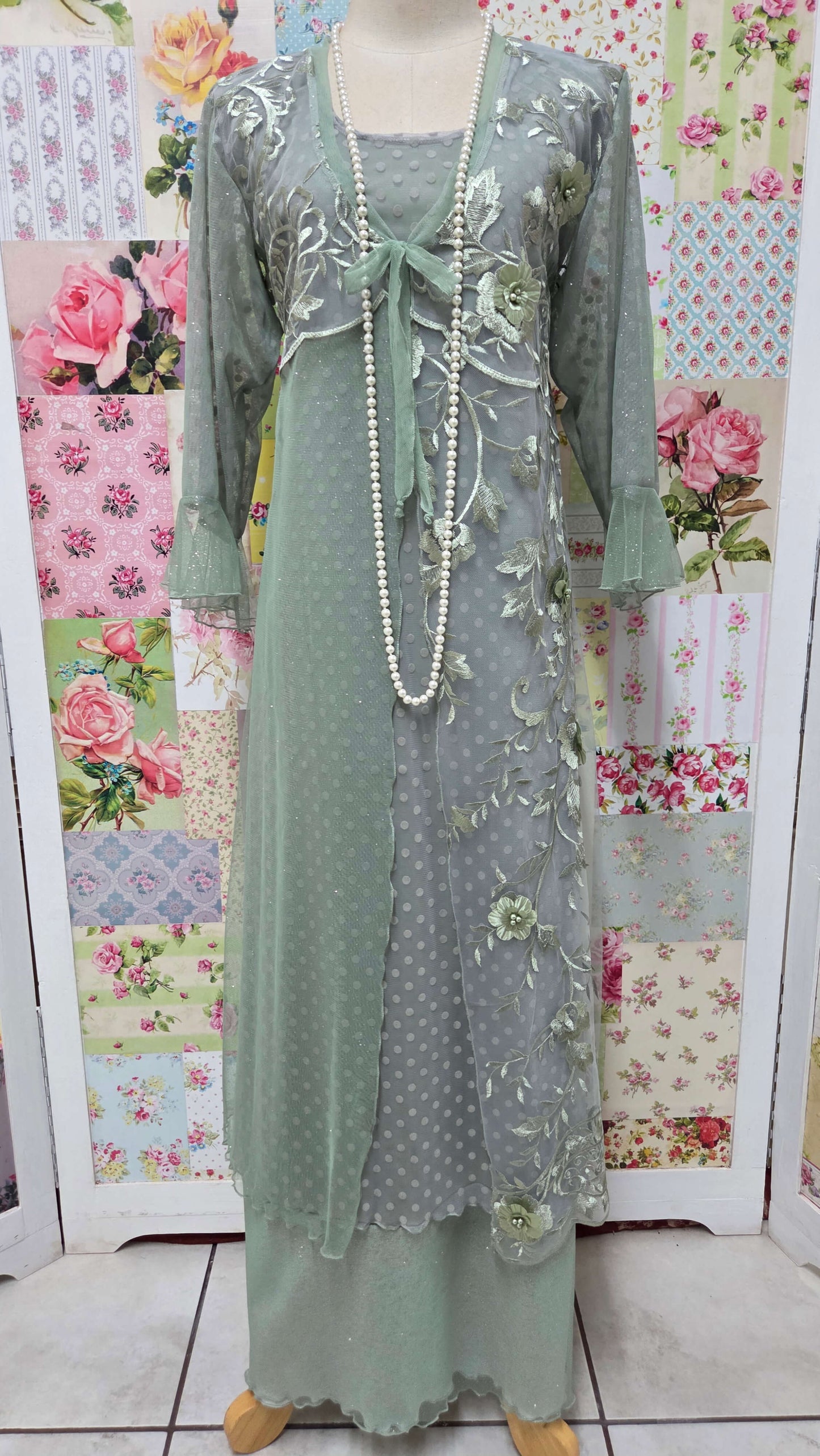 Sage Green Dress Set LR0681