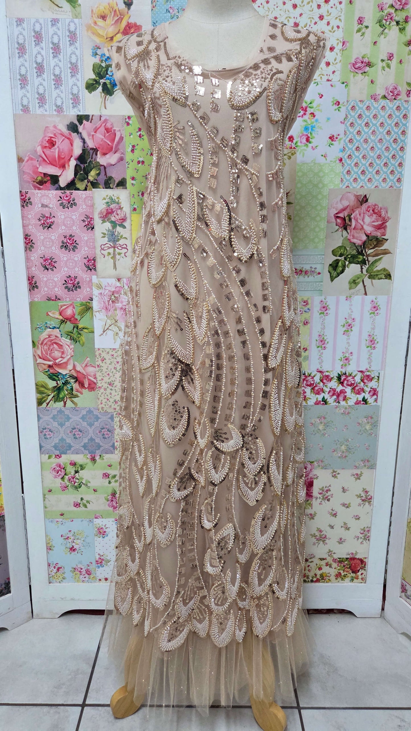 Champagne & Gold 2-Piece Dress Set LR0395