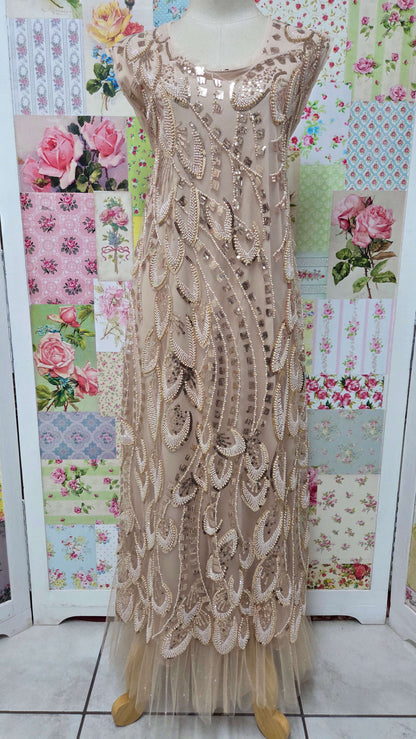 Champagne & Gold 2-Piece Dress Set LR0395