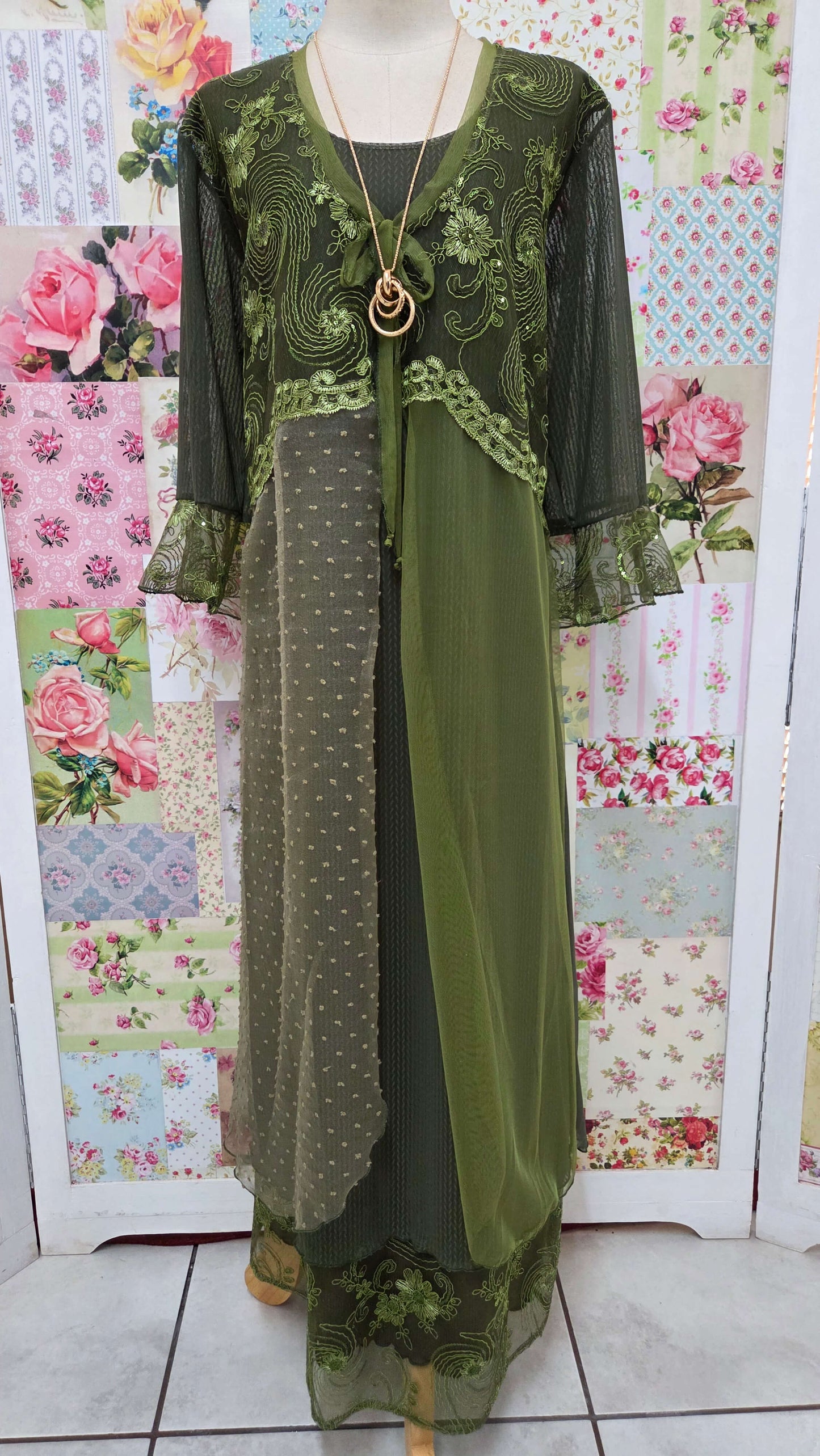 Olive Green Dress Set LR0700