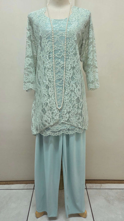 Sage Green 3-Piece Pants Set LR0382