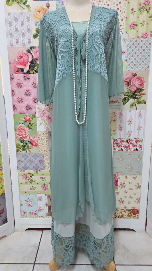 Sage Green Dress Set LR0682