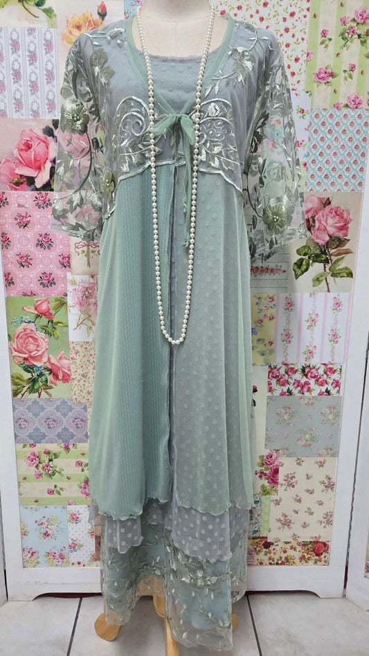 Sage Green Dress Set LR0107