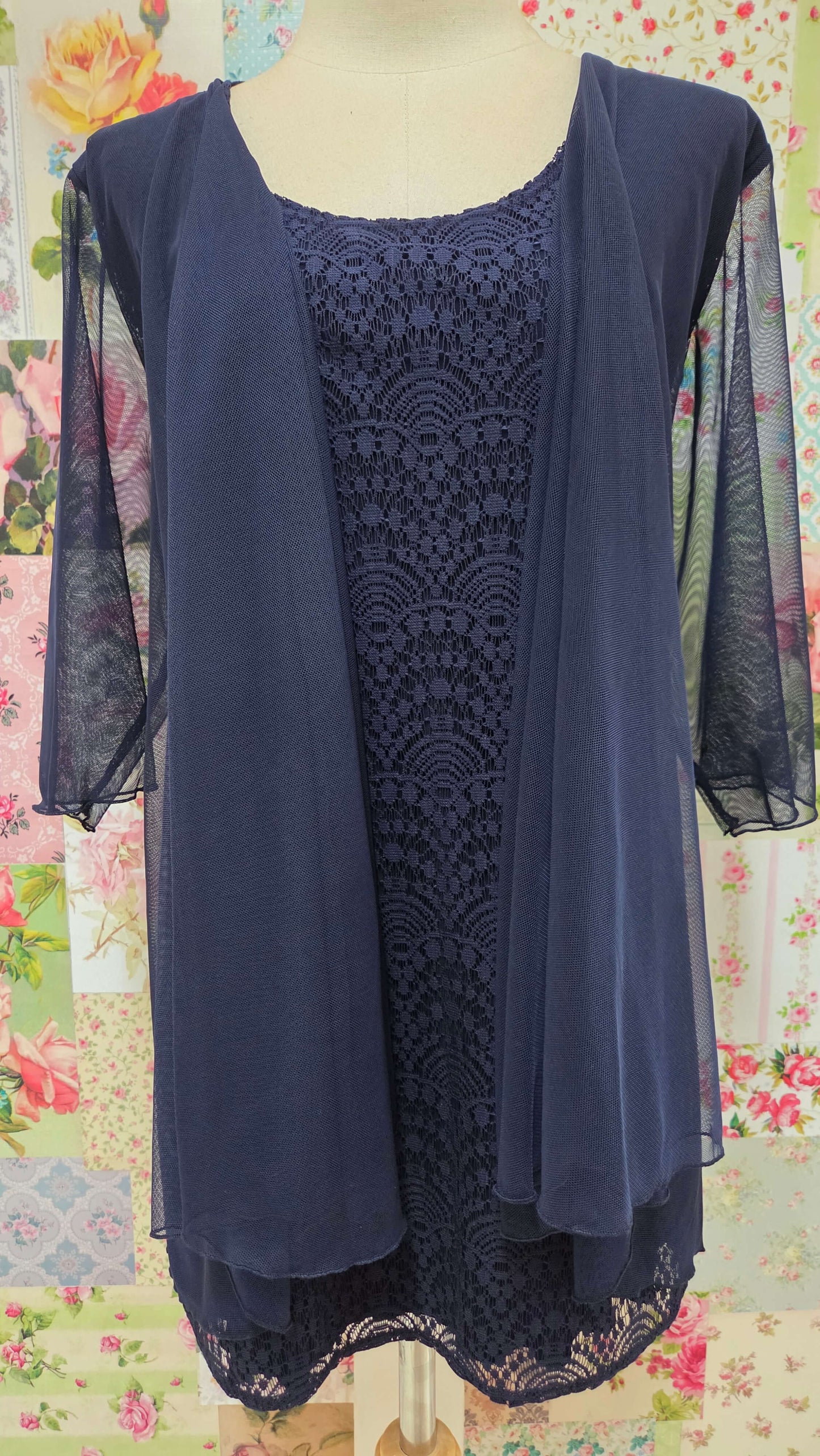 Navy Blue Lace 2-Piece LR0280