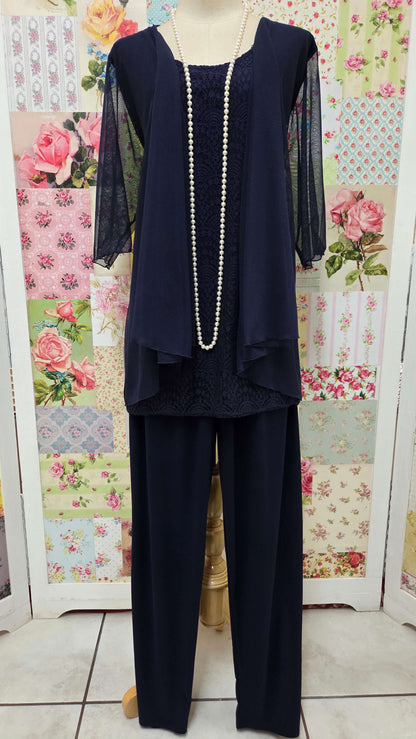 Navy Blue Lace 2-Piece LR0280