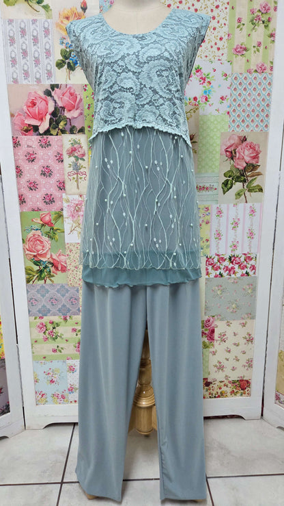 Sage Green 3-Piece Pants Set LR0626