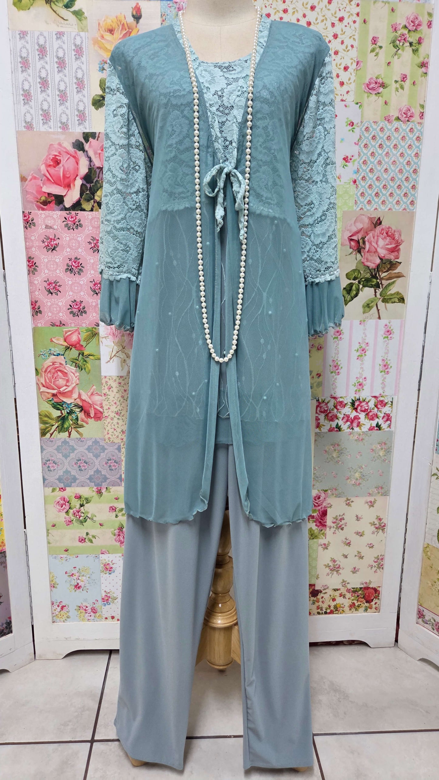 Sage Green 3-Piece Pants Set LR0626