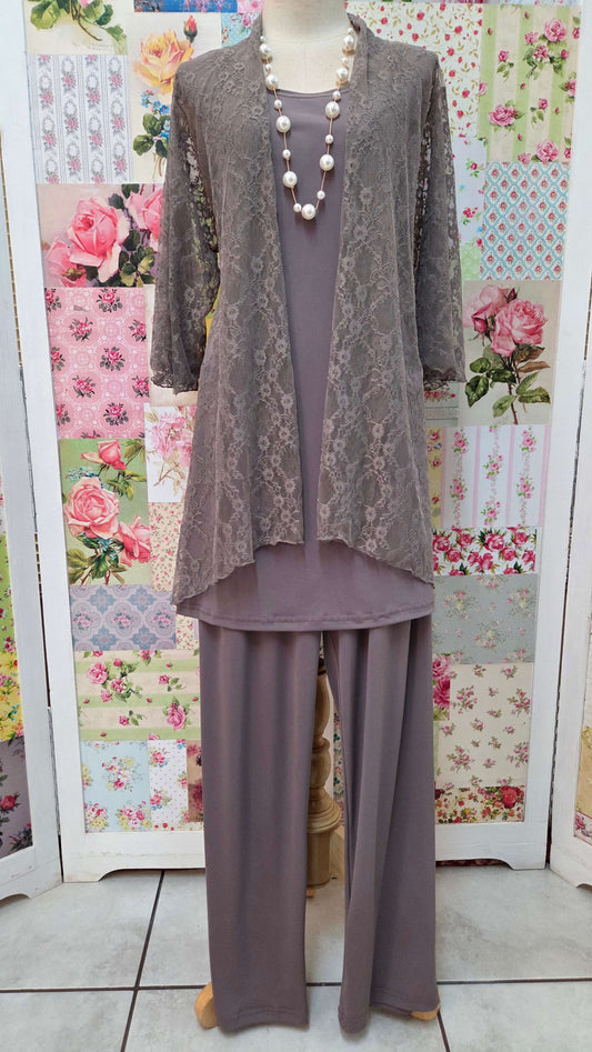 Mocha 3-Piece Pants Set LR0686