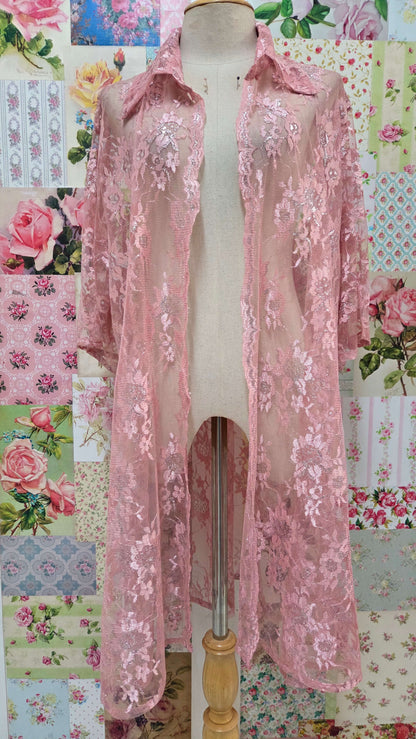Dusty Pink Lace 3-Piece Pants Set AG04