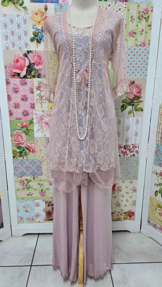 Soft Pink 3-Piece Pants Set LR0705