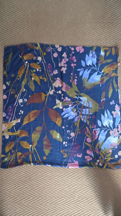 Blue Printed Pashmina SE0300