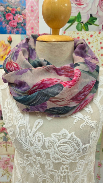 Purple & Pink Printed Scarf SE0291