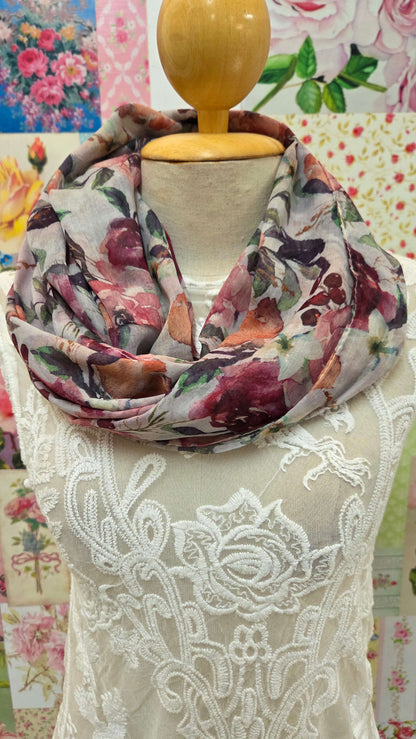 Burgundy Printed Scarf SE0306