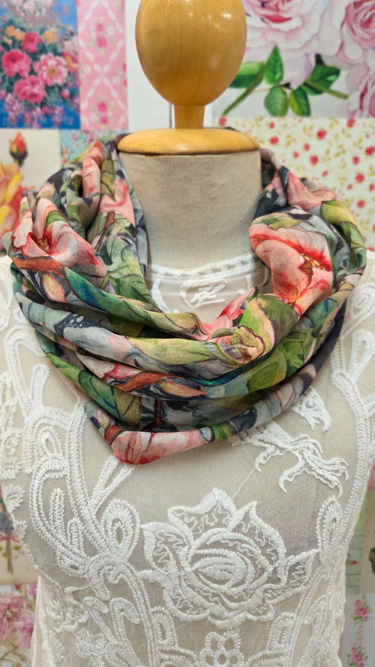 Green Printed Scarf SE0304