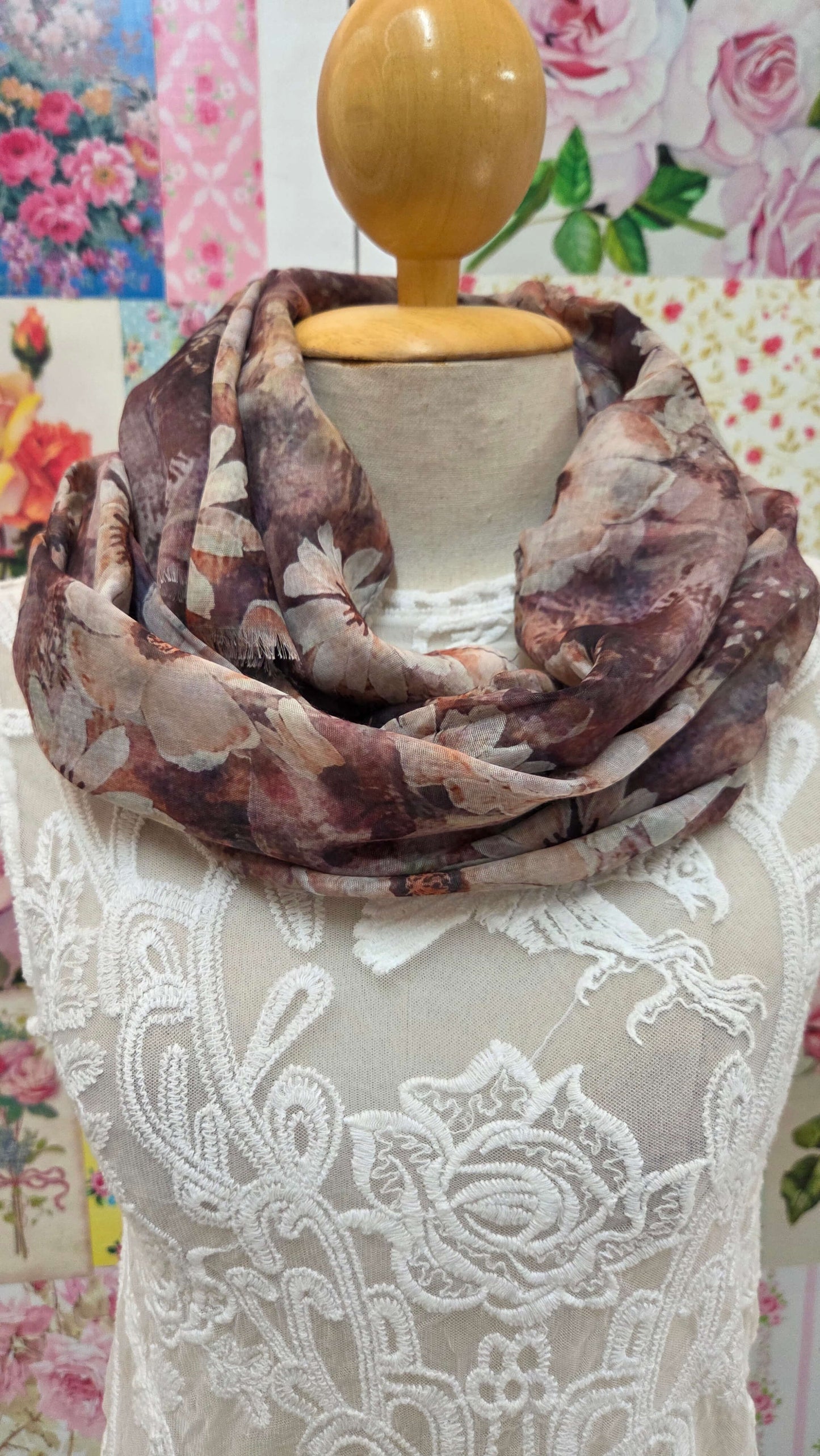 Brown Printed Scarf SE0293