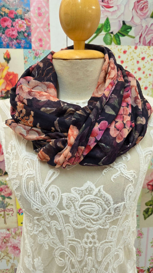 Pink Flower Printed Scarf SE0295