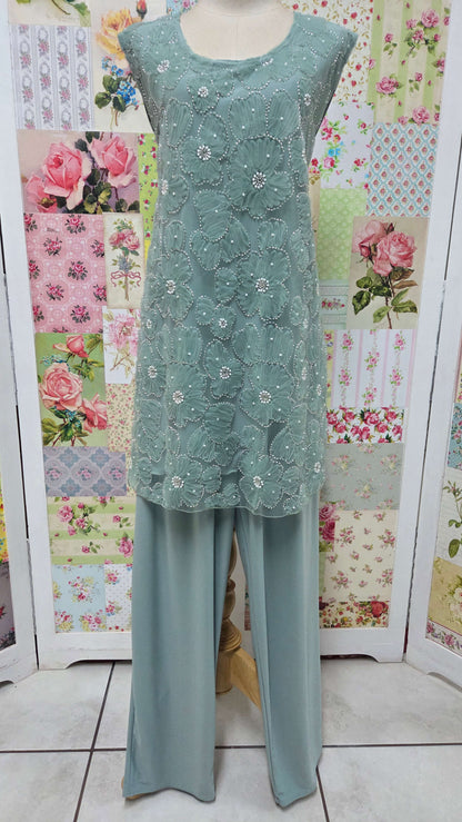 Sage Green 3-Piece Pants Set LR0689