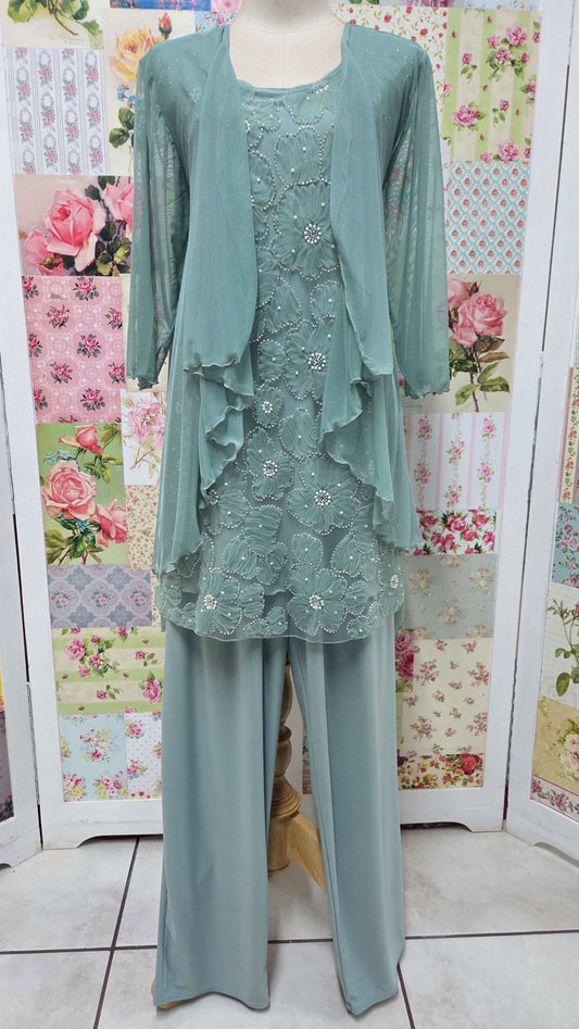 Sage Green 3-Piece Pants Set LR0689