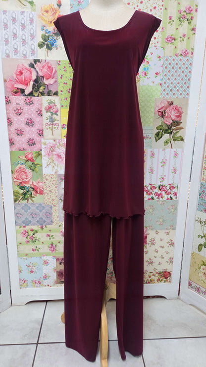 Burgundy 3-Piece Pants Set LR0671