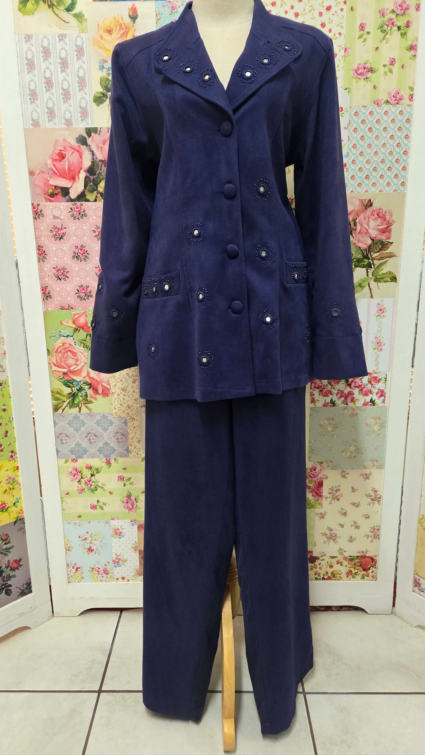 Navy Blue 2-Piece Pants Set YO006