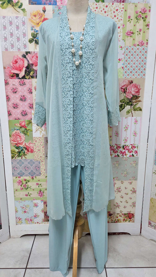 Soft Duck Egg Blue Pants Set LR0434