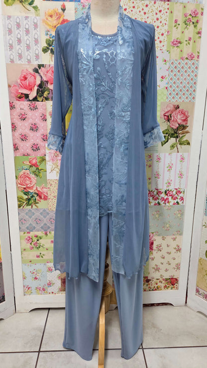 Dusty Blue 3-Piece Pants Set LR0282
