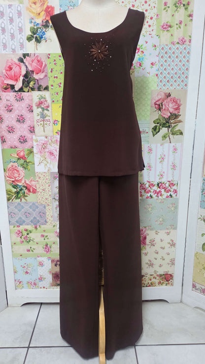 Chocolate Brown 3-Piece Pants Set BS089