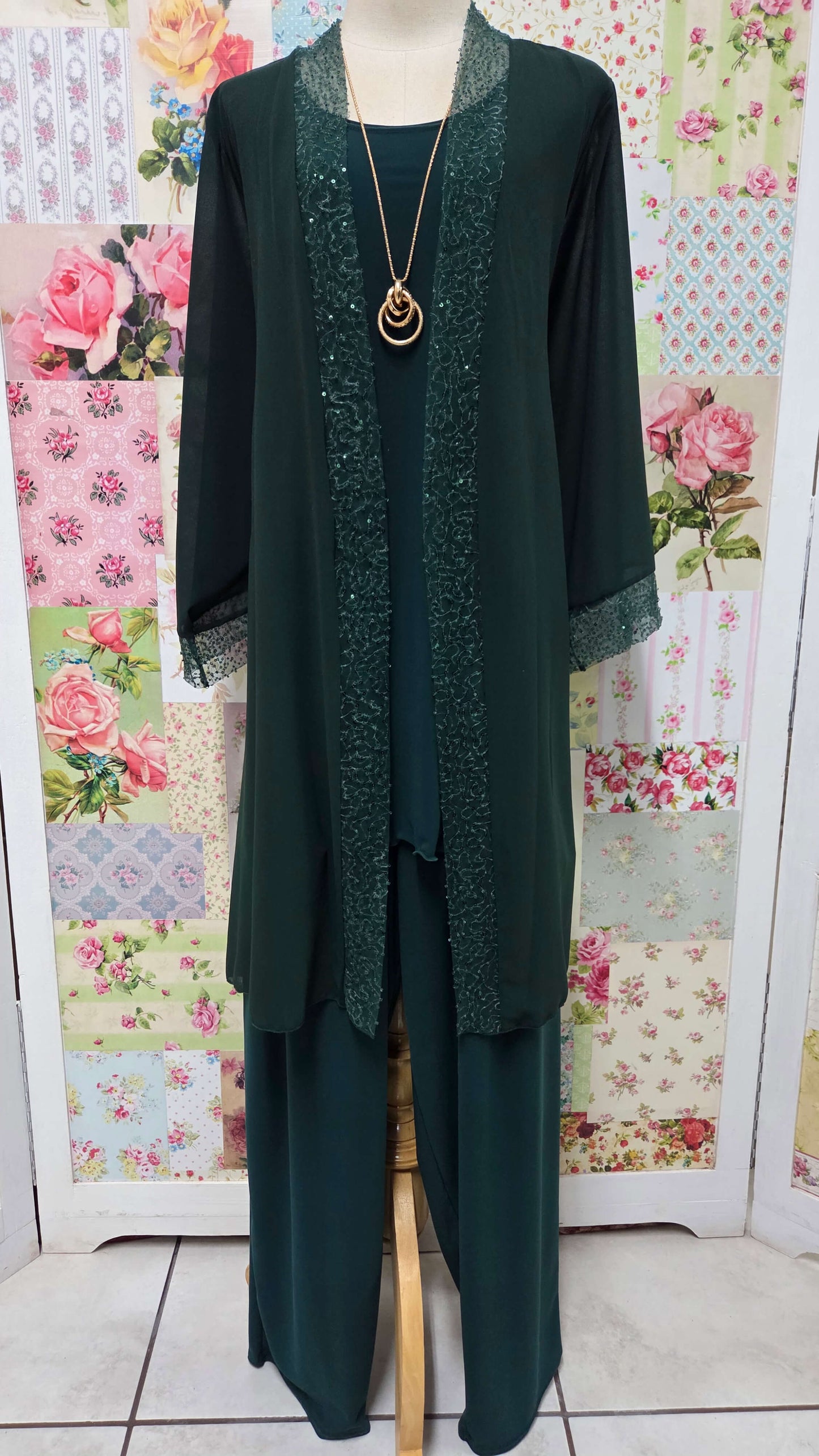 Forest Green 3-Piece Pants Set BS066