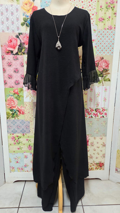Black 2-Piece Pants Set LR0424