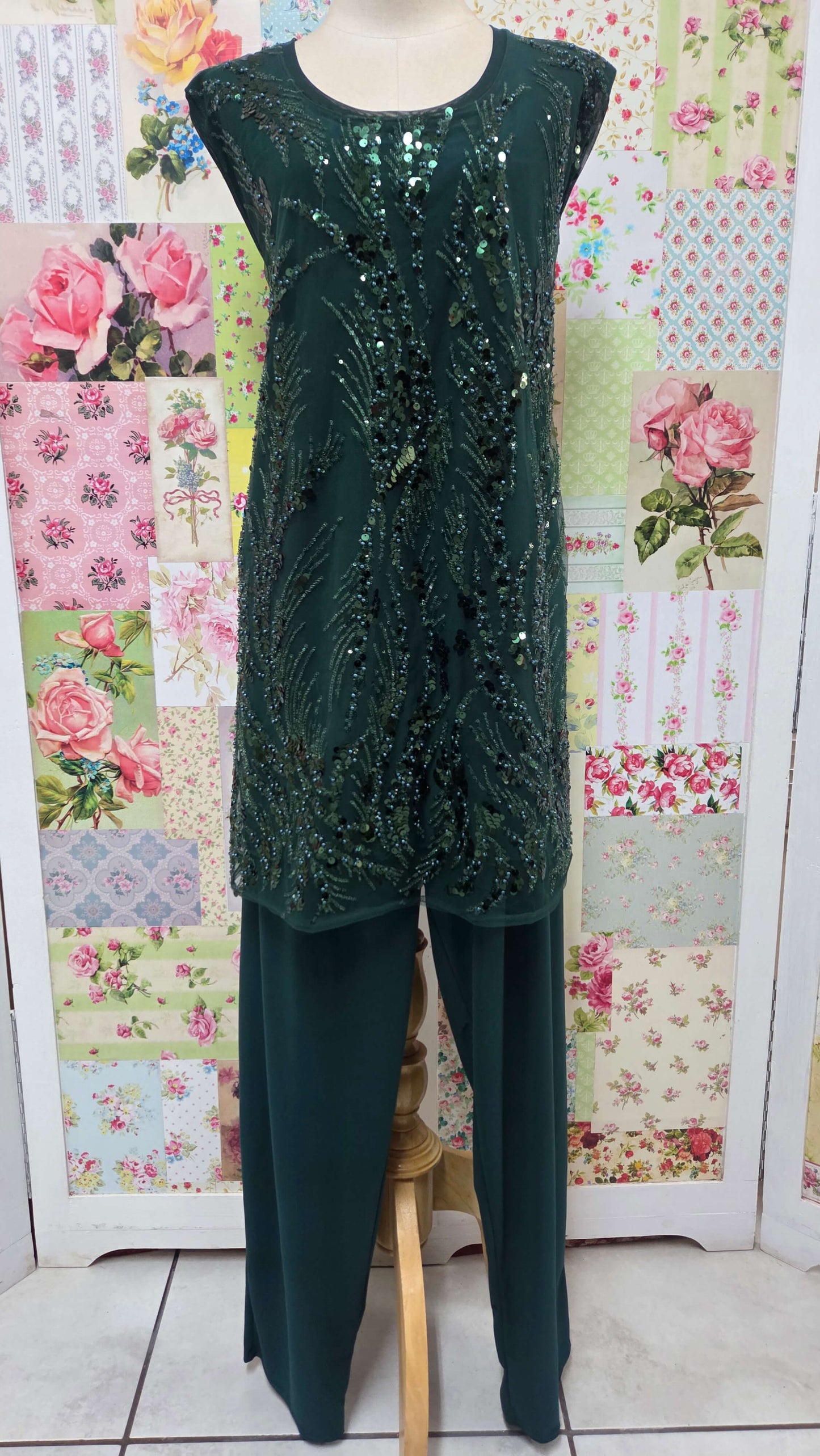 Emerald Green 3-Piece Pants Set LR0560