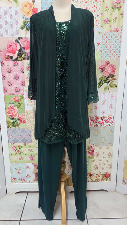 Emerald Green 3-Piece Pants Set LR0560