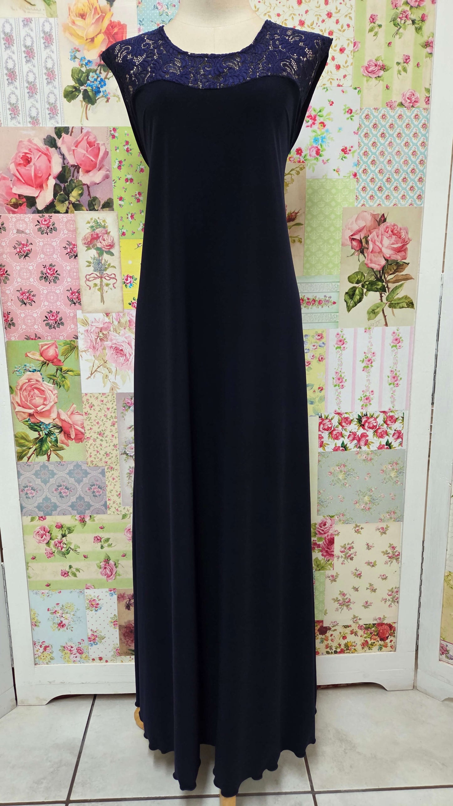 Navy 3-Piece Lace Dress LR0555