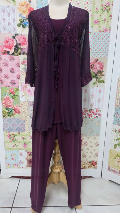 Plum 3-Piece Pants Set LR0450