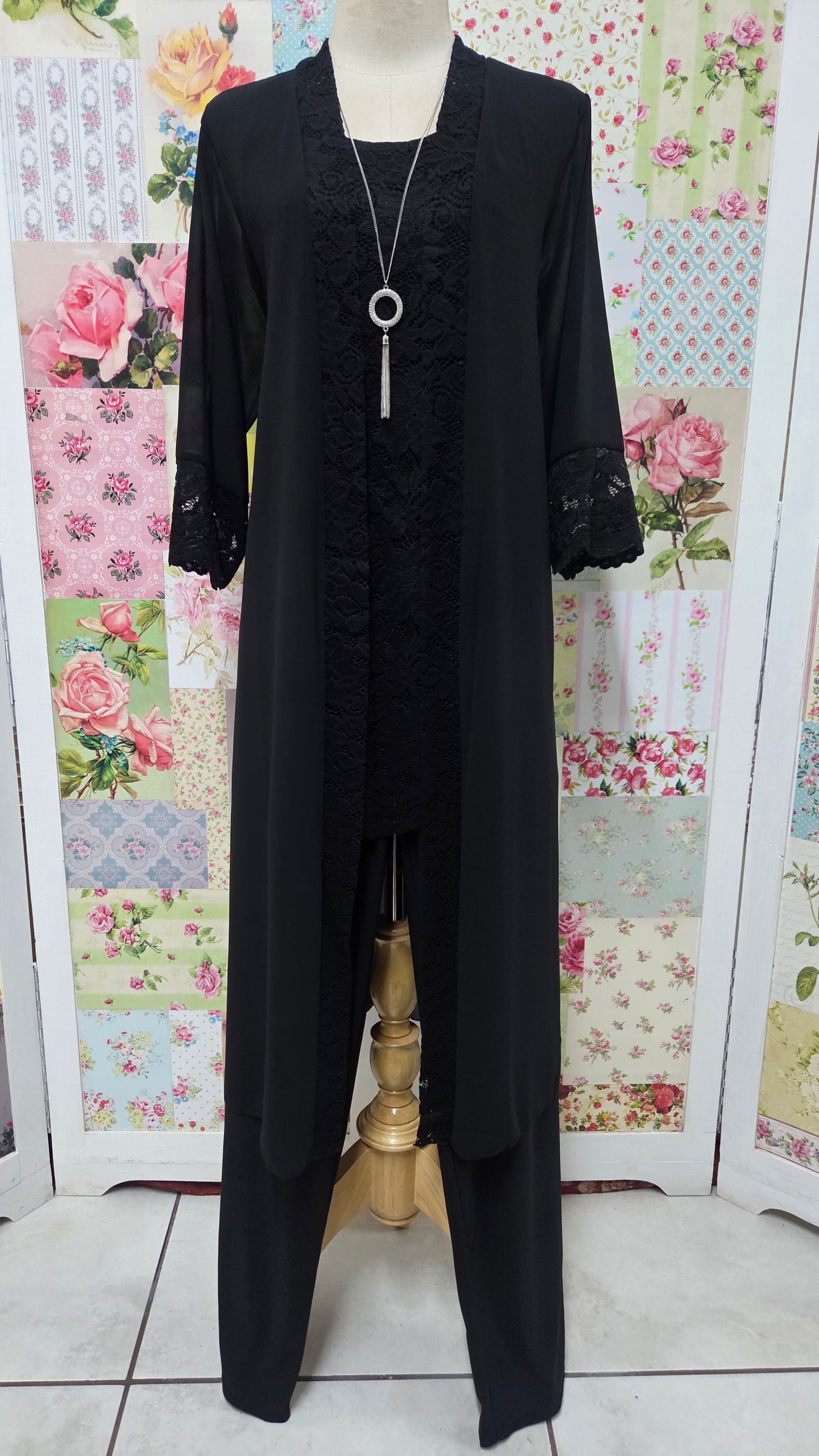 Black 3-Piece Pants Set LR0579