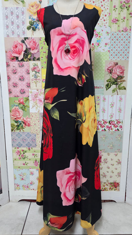 Black Printed Dress LR0688