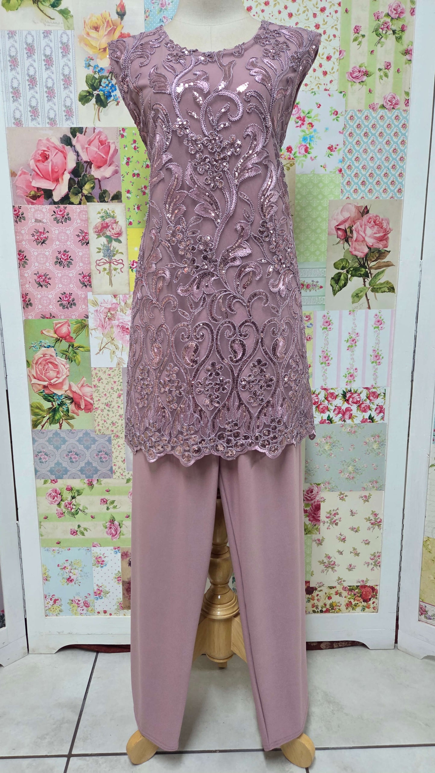 Mauve 3-Piece Pants Set LR0330