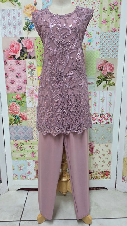 Mauve 3-Piece Pants Set LR0330
