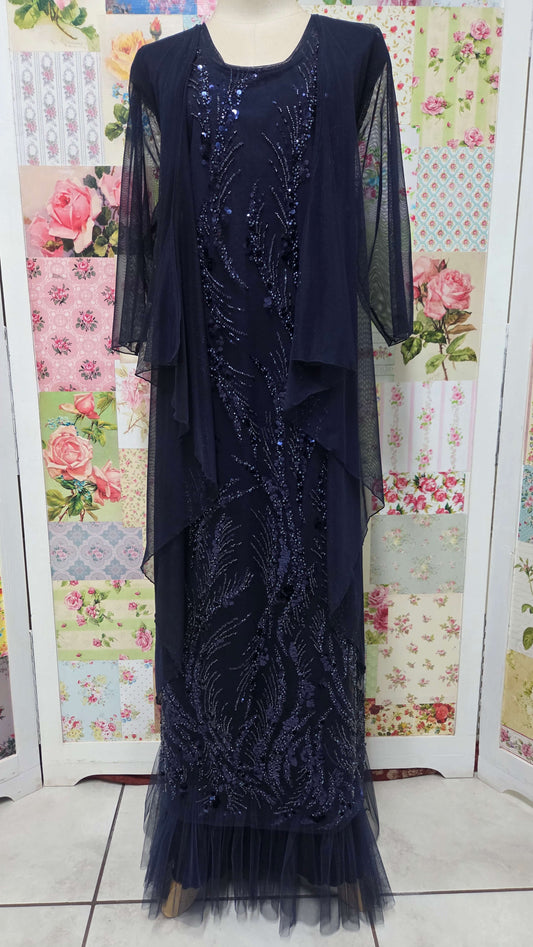 Navy Blue Dress Set LR0281