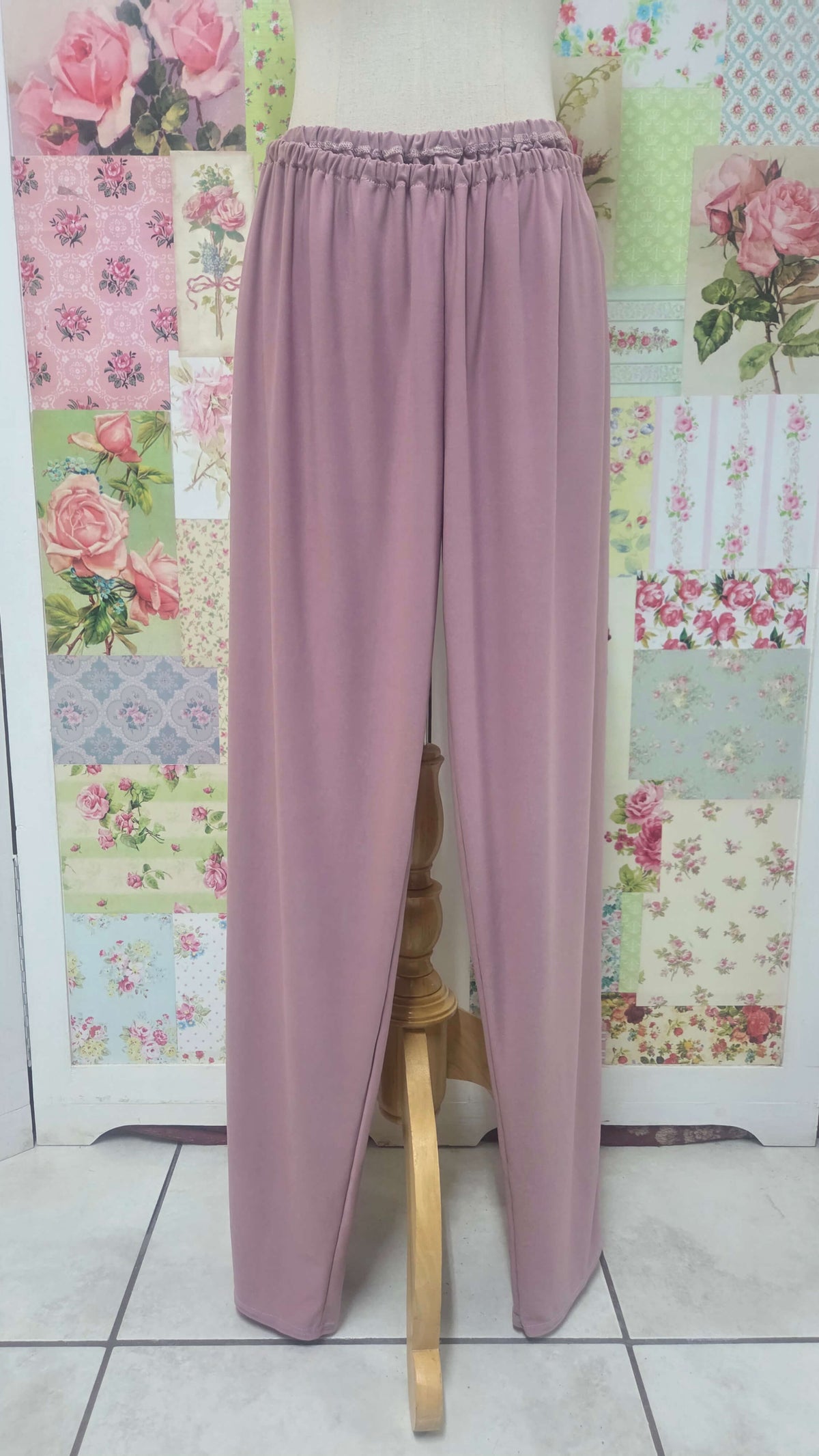 Dusty Pink Lace 3-Piece Pants Set LR0327