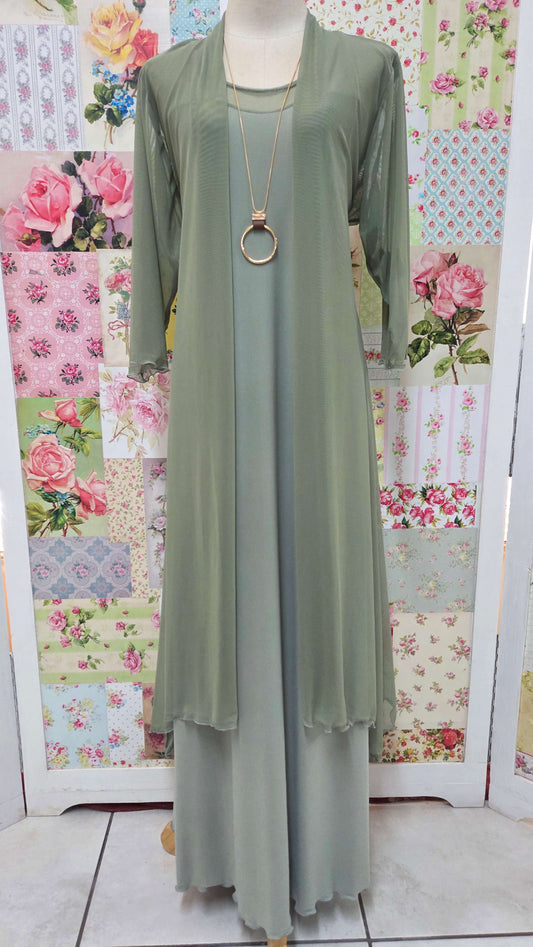 Sage Green 2-Piece Dress Set LR0562