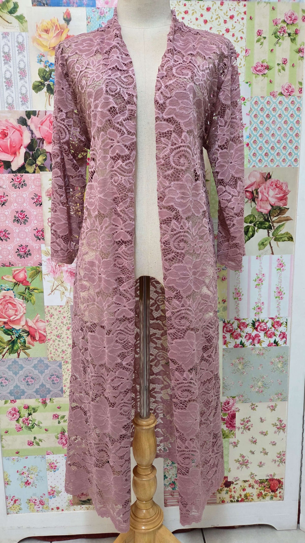 Dusty Pink Lace 3-Piece Pants Set LR0327