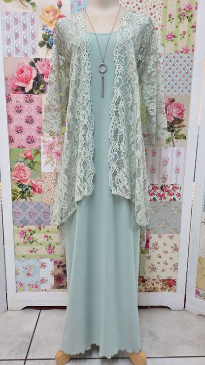Sage Green 2-Piece Dress Set LR0389