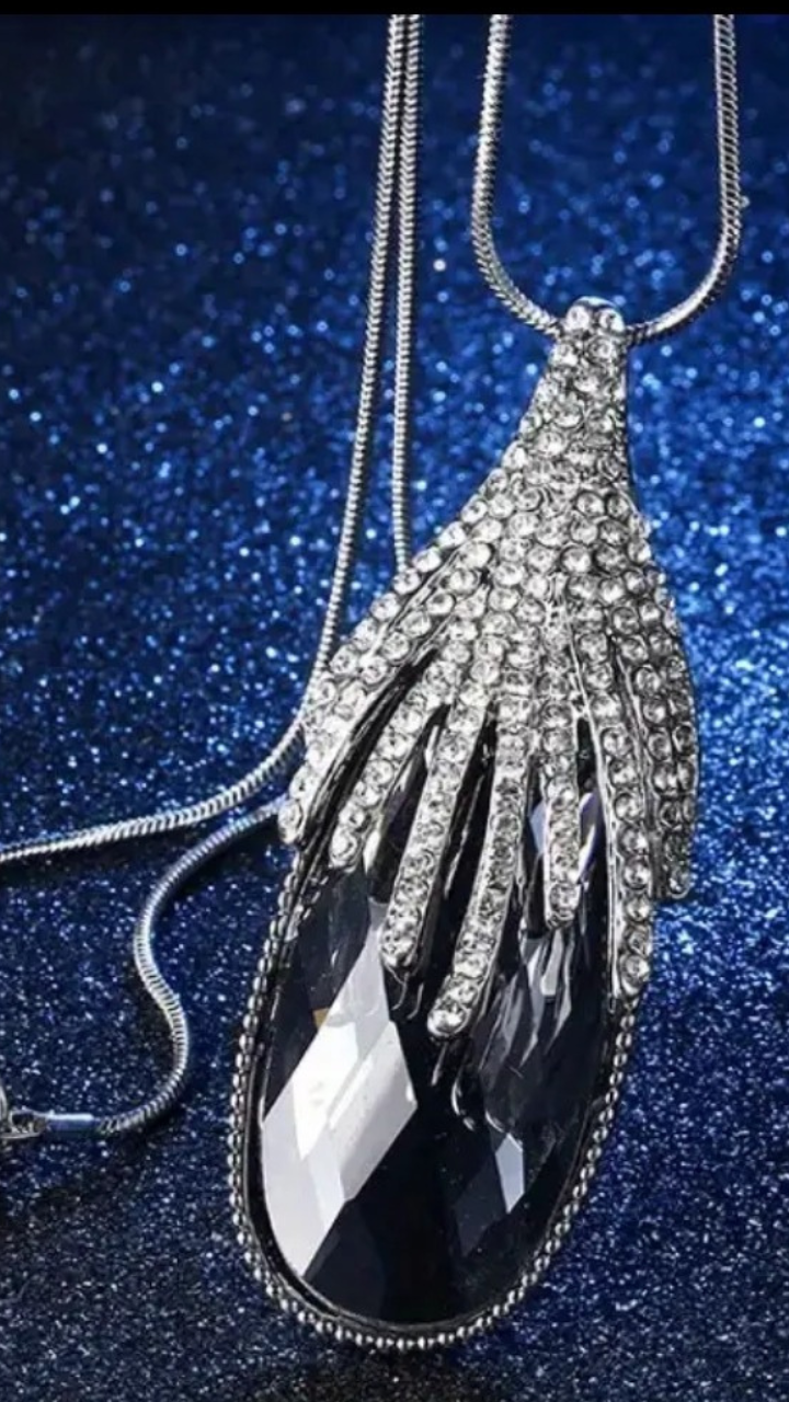 Grey Teardrop Necklace JU0395