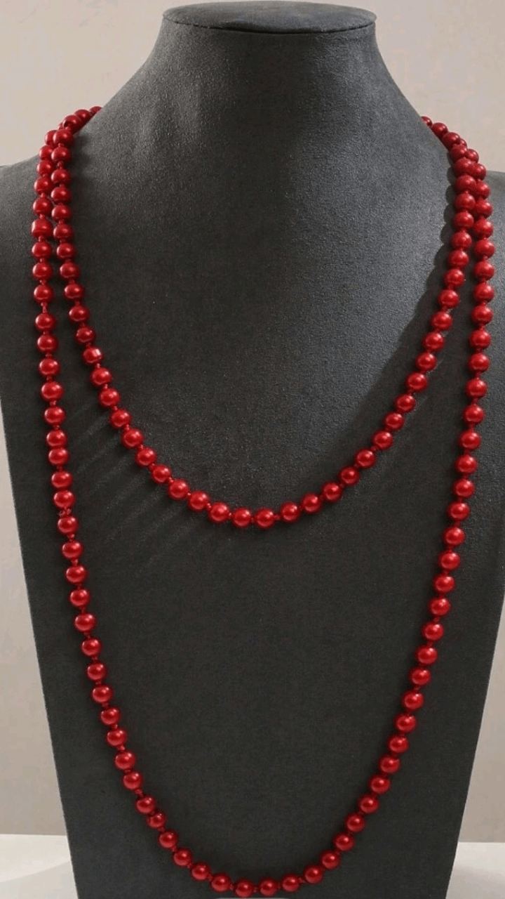 Red Beads Necklace JU051